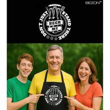 BEZON Funny Grill Apron For Men – Beer Can Gift Packaging – Hilarious BBQ Gift For Dad, Husband, Or Friend – Heavy-Duty Water-Resistant Canvas – Don't Just Stand There! Beer Me!,Don'tJustStandThere!BeerMe! - 別光站著!給我來杯啤酒! - 查看 5