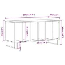 Mobile per dischi vidaXL, bianco, 100x38x48 cm, materiale a base di legno. - Bianco - Visualizzare 2