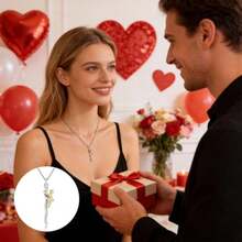 Roe Dolph Hug Necklace For Women Valentines Day Necklace Couples Valentine Gifts Meaningful Valentines Day Gifts For Her Him Wife Husband Daughter - A1金銀 - 查看 5