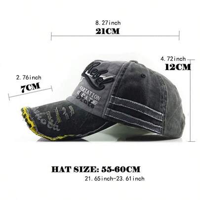 Vintage Baseball Cap, Washable, Sun-Shading, Unisex Sun Protection Hat, Embroidered Outdoor Sports Cap, Retro Style, Casual & Versatile