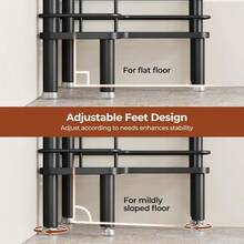 Orimade Rustproof 4 Tier Floor Standing Corner Shower Caddy Organizer With Toothbrush Holder Large Spacing Floor Shower Shelf Rack Storage Stands With Hooks For Bathroom Kitchen Black - Cấp độ 4 - Xem 7
