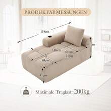 Comfortable Reclining Corduroy Sofa - No Assembly Required, Plush Sofa With Back Cushions, Side Storage Pocket For Remote Control And Mobile Phone, Built-In Cup Holder - Neat And Aesthetic. - 卡其色 - 查看 7