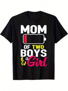 Camiseta con Estampado de Madre con Dos Niños y una Niña - Jersey Casual de Manga Corta de Alta Elasticidad con Estampados Coloridos, para Cumpleaños o Uso Casual, Camiseta Divertida c - Blanco - Ver 6