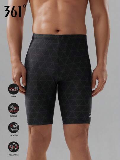 361degree 361° Men's 5-Inch Swim Trunks, Essential For Swimming, Stylish Letter Print, Adjustable Drawstring, Suitable For Various Waists, Stable Support, Won't Sag, Suitable For Hot Spring, River Trekking, Canoeing, Paddleboarding, Diving, Surfing, Rafting, Beach Volleyball, All Season