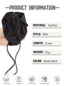 Synthetische Dutt Perücke Clip, Perücken Haargummi, Blumen Dutt, natürlicher und flauschiger niedriger Dutt Perücken Paket, lässige Haarzubehör Frauen Haarklammern, elegante Haarklammern, Modehaar Haarspange, elegante Haarklammer