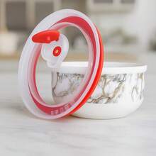 TendenciaPack 3 Tupper Cerámica Recipiente Tapa Hermético ComidaCalidad premium - Gris - Ver 5