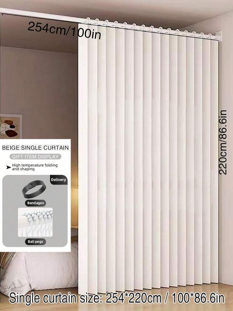 1 pieza Cortina plegable sin barra, divisor decorativo de tela para todo el año, adecuado para cama de hogar de alquiler, de alta gama, aplicable para sala de estar, ventanas del dormitorio y otros escenarios - Multicolor - Añade 12
