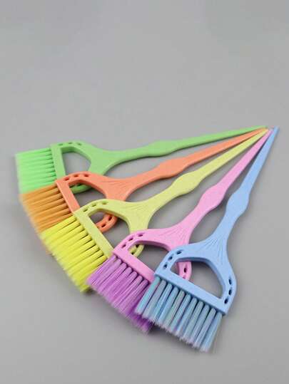 5件套彩色麦秆染发刷，适用于沙龙永久染发和护理，优质沙龙染发梳，大号彩色染发刷，沙龙麦秆染发刷，空心造型染发刷，永久染发和护理工具