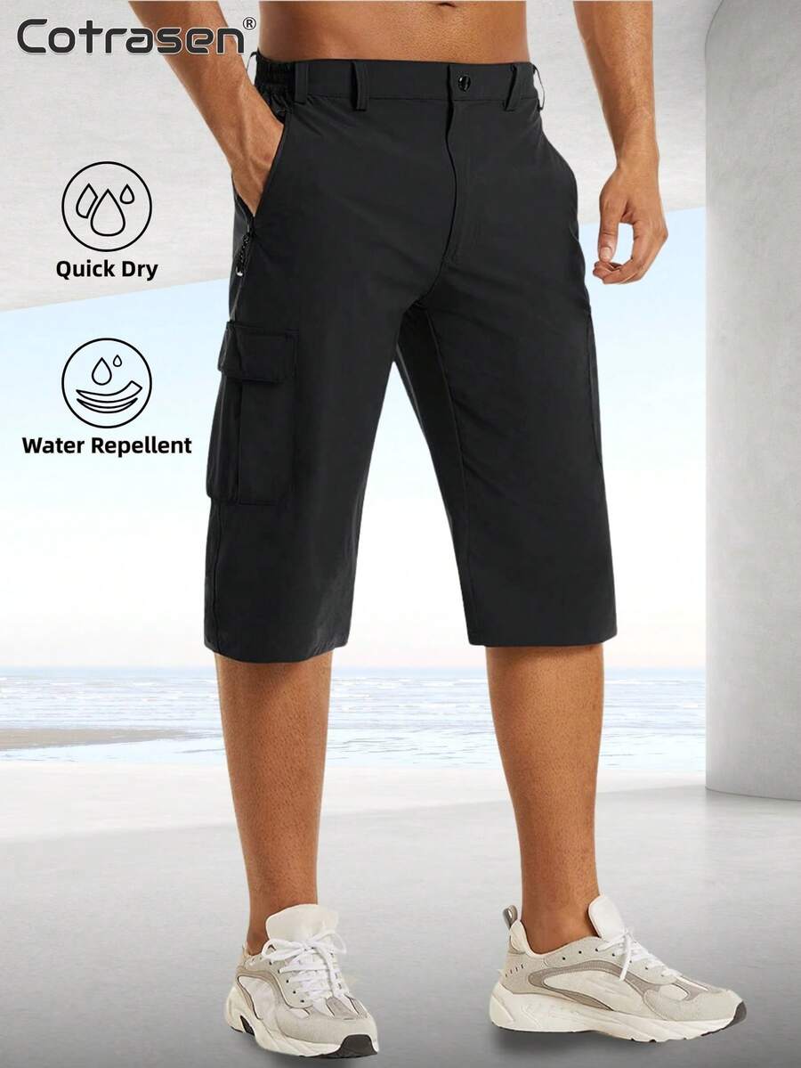 Cotrasen Men's Summer Athletic Shorts Lightweight Quick-Drying Capri Shorts Hiking Shorts Fitness Shorts With Pockets