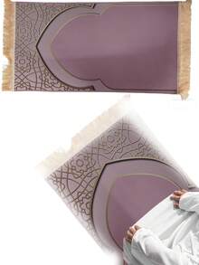 1件装 - 19.68*35.43英寸 斋月可折叠伊斯兰土耳其地毯，开斋节成人礼物，斋月伊斯兰加厚祈祷毯，适合开斋节和斋月使用