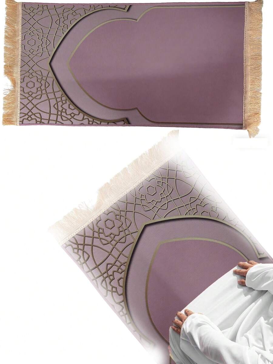 1件装 - 19.68*35.43英寸 斋月可折叠伊斯兰土耳其地毯，开斋节成人礼物，斋月伊斯兰加厚祈祷毯，适合开斋节和斋月使用