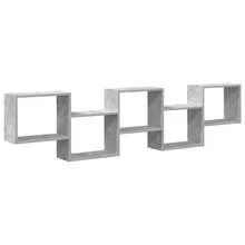 Larryhot Mensola a Cubo da Parete 5 Scomparti Truciolato Grigio Cemento, Facile da assemblare, dall'estetica elegante e raffinata, pratica per riporre gli oggetti, la scelta ideale per l'organizzazione e la decorazione domestica - Grigio - Visualizzare 2