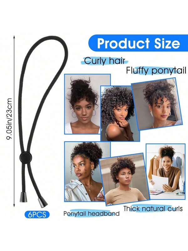 1 pieza Estos 5 paquetes de lazos con botones tienen cierres ajustables, sujetan el cabello grueso de forma segura y son suaves con los mechones. De nailon elástico y duradero, en color negro. Perfectos para coletas y moños. Prácticos y cómodos. Ideales para cabello grueso y rizado, estos lazos usan botones ajustables para un ajuste sin dañar el cabello.