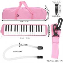 Melódica Escolar De 32 Teclas Con Estuche Rígido De Lona - Rosa - Ver 2