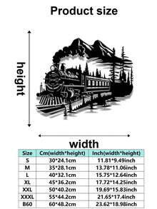 1 buc. Decor artistic metalic cu tren vintage, decor elegant cu tren, design peisagistic de munte și pădure, cadou ideal pentru pasionații de trenuri și fanii căilor ferate, mobil și reutilizabil, nu necesită electricitate, ușor de agățat, decor artistic de perete metalic de înaltă calitate, potrivit pentru decorarea Ramadanului, acasă, baie, dormitor, sufragerie - Multicolor - Vizualizare 4