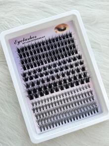 HINARIN 224 piezas Pestañas postizas en racimos de estilo D en 3 estilos, pestañas naturales en racimos, extensión de pestañas, extensión de pestañas individuales DIY - D - Ver 3