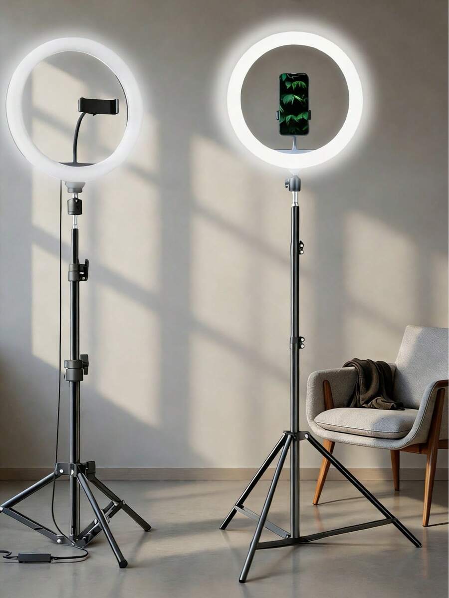10-Inch Ring Light With 63-Inch Adjustable Tripod, 10-Inch LED Selfie Ring Light And Tripod Stand Separately, Suitable For Phone 17 16 15 14 13 12 11 Pro Max, S24 S23 S22 S21 S20 FE Ultra Plus, And Most Smartphones, For Photography, Makeup Lighting, Online Meetings, Live Streaming