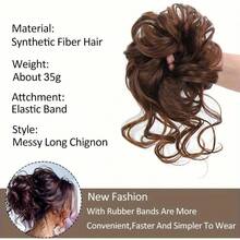 8 Pulgadas Moño Chignon Rizado Sintético Elástico Scrunchies Desordenado Accesorio de Extensión de Cabello Pieza de Recogido Accesorios para el Cabello
