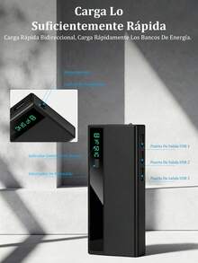 Power Bank Batería Portátil 20000mah Con luz LED,Carga rápida incorporados Pantalla LED digital cargador portátil, - Multicolor - Ver 9