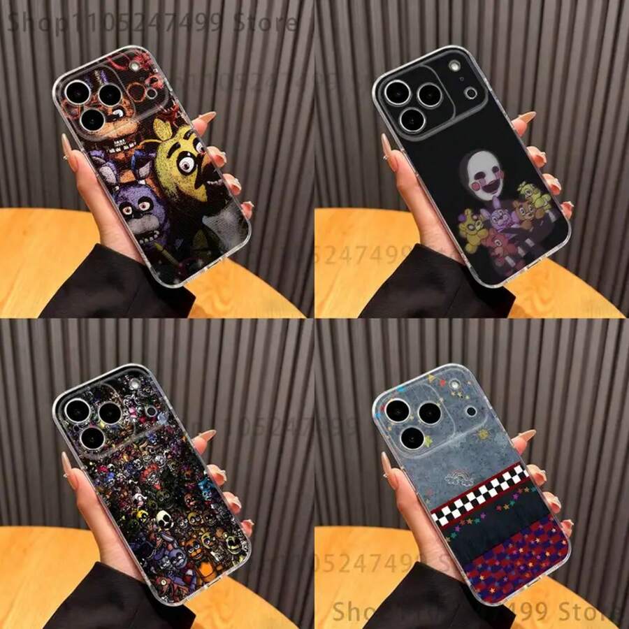 F-Five Nights at F-Freddys Funda para Teléfono compatible con iPhone 17,16,15,14,13,12,11 Pro,Max,Plus,X,XS,XR,SE4,E Mini Cubierta Transparente Suave, Funda compatible con iPhone 17 pro max, funda para iPhone 17 pro, funda para iPhone 17, funda para iPhone 16 pro max - z1 - Ver 1