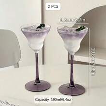 1pc/2pcs Set Purple Stem Glassware, Luxury Purple Stem Wine Glass, Creative Cocktail Glass, Irish Champagne Glass, Bar & Kitchen Tool