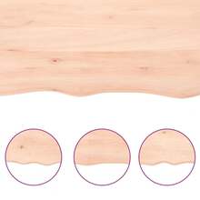 Larryhot Ripiano a Parete 40x10x4 cm Legno Massello Rovere Non Trattato, Facile da assemblare, dall'estetica elegante e raffinata, pratica per riporre gli oggetti, la scelta ideale per l'organizzazione e la decorazione domestica - Castano - Visualizzare 4
