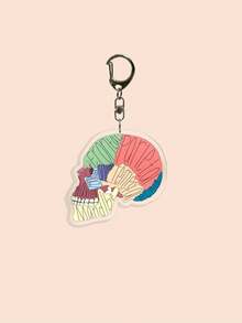 1件装亚克力护士包挂件钥匙扣，饰有解剖学心脏、大脑、身体、眼球、肺等图案，适合医护人员、护理人员及毕业礼物