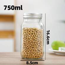 Hũ thủy tinh Mason, hũ đựng thực phẩm bằng thủy tinh, hũ đựng nước sốt có nắp đậy thông thường, thích hợp để đựng mứt, nước sốt salad, mật ong, có thể dùng làm quà tặng cho lễ mừng em bé chào đời/đám cưới, dụng cụ nhà bếp, phụ kiện nhà bếp giá cả phải chăng. - Đen và trắng - Xem 12