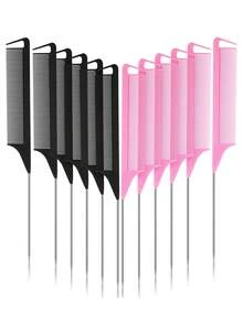 WANMEI 1/7pcs Professional Tail Comb Set, Including Tail Comb, Parting Comb, Stainless Steel Tail Comb, Anti-Static Hair Comb, Braiding Comb, Fine-Tooth Tail Comb, Highlighting Comb, Multi-Functional, Suitable For Normal Hair, Candy Color Series, Ideal For Bridal, Barbershop, Salon And Home Use. - Multicolor - View 35