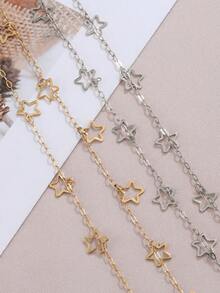 1m Fashionable Stainless Steel Pentagram Chain, Vacuum Electroplated Star Chain, Suitable For DIY Necklace, Bracelet, Jewelry Making - Chain - View 8