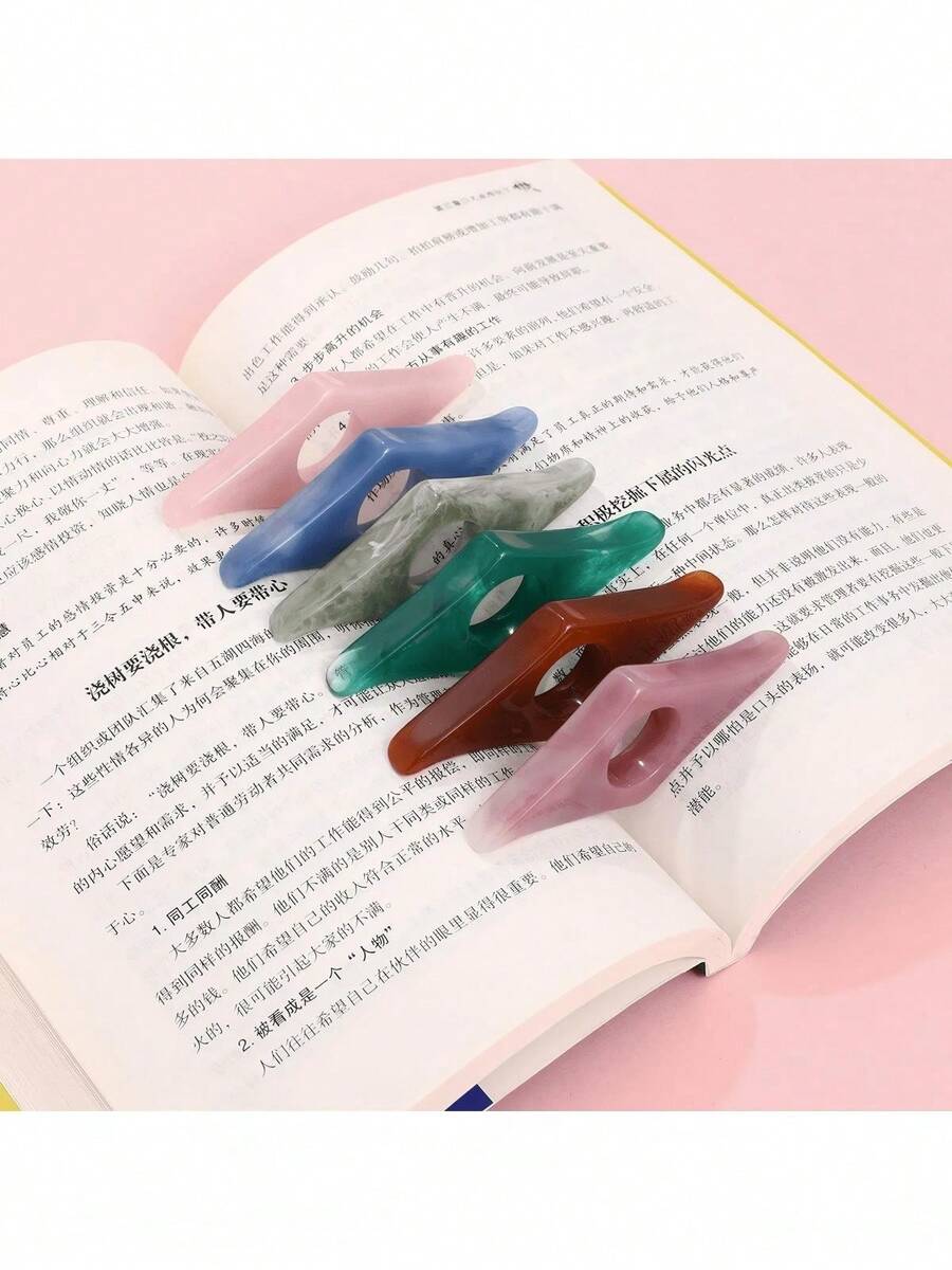 1 Thumb Book Support Book Page Holder School Supplies Reading Aids Student Book Accessories Spreader Convenient Bookmark,School Supplies,Back To School - 隨機 - 查看 1