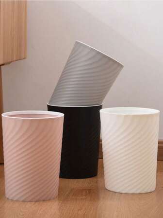 1 pieza Papelera pequeña de plástico, adecuada para baño, lavandería, cocina, oficina, habitación de niños, dormitorio y talla grande. Cubo de basura doméstico para sala de estar, dormitorio, cocina, baño, oficina