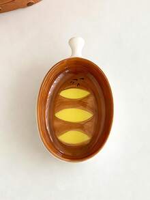 1pc Ceramic Dipping Sauce Dish, Household Ceramic Snack Dipping Sauce Dish, Tableware Plate, Ceramic Tableware - Multicolor - View 8