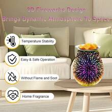 3D Glass Melting Candle Lamp With 7-Color LED Mood Lighting, Suitable For Home, Office, Gifts, And Decorations – Perfect For Thanksgiving, Halloween, Christmas, And Other Holiday Gifts (No Bulb Included) - 2pcs - View 4
