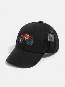 1pc Monster Truck & Tractor Print Kids Mesh Cap, Unisex, Suitable For Back To School, Casual Outdoor Wear - 1PC - View 5