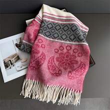 2025 New Thick Warm Winter Scarf Design Print Women Cashmere Pashmina Shawl Lady Wrap Tassel Scarves Knitted Men Foulard Blanket - WT264-6 - Xem 11