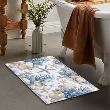 1件海洋风格海星图案超细纤维浴室地垫，防滑超柔软浴室垫，门垫，浴室吸水垫，可机洗，低绒毛，TPR背衬，针织面料，适用于浴室、卧室、厨房、入口、室内外使用，浴室配件和装饰，完美的乔迁新居礼物。 - 彩色 - 查看 8