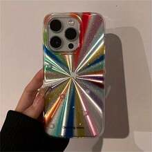 Luxury Laser Colorful Fireworks Rainbow Case For IPhone 17 Air 16 15 14 13 12 11 Pro Max Glitter Star Lens Protection Soft Case - 無色 - 查看 3