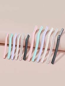 Bộ 10/20 dao cạo mặt và lông mày kèm lưỡi dao bảo vệ chính xác - Dao cạo cầm tay unisex, sản phẩm và phụ kiện cắt tóc chuyên nghiệp, vật dụng làm đẹp thiết yếu khi đi du lịch. - trắng - Xem 7