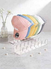 1个Voidisle透明亚克力/塑料棒球帽收纳架 - 重型帽子架，多隔层设计，节省空间，可独立放置，适用于衣柜和抽屉（兼容棒球帽、遮阳帽、针织帽） - 彩色 - 查看 3