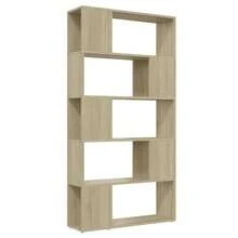 Larryhot Libreria Divisorio Rovere Sonoma 80x24x155 cm in Truciolato, Facile da assemblare, dall'estetica elegante e raffinata, pratica per riporre gli oggetti, la scelta ideale per l'organizzazione e la decorazione domestica - Castano - Visualizzare 2