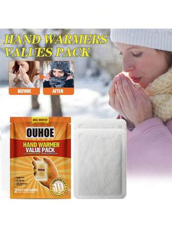 1 Pack Disposable Hand/Foot/Toe Warmers, Fast Heating Pads, Self-Adhesive Universal Warming Patches, Long-Lasting Warmth, 18-Hour Effective Heating, Air-Activated, Odorless, Natural Ingredients