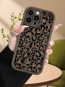 Funda de teléfono minimalista y gruesa a prueba de caídas, diseño con estampado de leopardo en tono dorado brillante, look elegante y moderno, protección para cámara, ideal para mujeres, regalo perfecto para ocasiones especiales, compatible con Apple 17/16/15/14/13/12/11/Pro/ProMax,compatible con Galaxy A34/A35/A54/A55,Galaxy S20/S21/S22/S23/S24/S25 Ultra/Plus,compatible con Moto/Galaxy/Redmi/Honor/OPPO Soft - Marrón - Ver 1