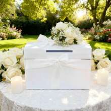 1 PC White Cardboard Money Box |Jewelry Boxes |Halloween Large Foldable Gift Card Holder For Wedding, Birthday & Party Decorations (15"X9"X10") - 1 Pcs - 查看 2