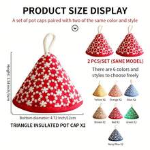1/2 buc suport izolat pentru oală, brodat cu flori în formă de triunghi drăguț, mănuși de aragaz, rezistente la căldură, izolație îngroșată, poate fi agățată, capac izolat pentru mânerul oalei de bucătărie, capac izolator pentru urechi de oală din fier (8,99 * 11,99 cm), culori și stiluri multiple din care puteți alege - Multicolor - Vizualizare 10