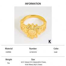 21k Gold-Plated Luxury Dubai Ring, Saudi Elegant Wedding Ring, Oman Islamic Women Party Jewelry - Coin Ring - View 25