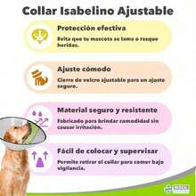 Collar Isabelino Ajustable para Perros y Gatos Fancy Pets Protección Postoperatoria para Evitar Lamer y Rascar Heridas Talla 0 18 cm - transparente - Ver 5