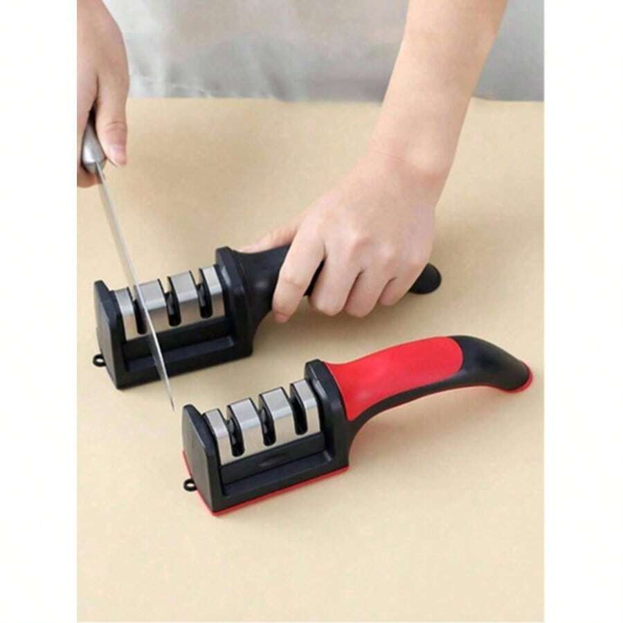 Sharpener3-Section Rapid Sharpening Diamond Sharpening Multifunctional Sharpening Kitchen Knife Sharpening Stone Hand-Held Sharpening,Kitchen Accessories,Cocina