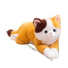 1个逼真猫咪毛绒玩偶，可作女孩卧室伴侣枕；逼真毛绒狗狗，可作男孩礼物 - 彩色 - 查看 11