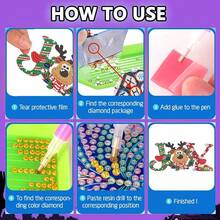 Fairyland JinWenn Decor For Home Diamonds Art Kit Decorations, 3 Pack Christmas Diamonds Painting Kit For Adult Tabletop Gift DIY 5D Diamonds Dots, Special Crystal Diamond Snowman Farmhouse 2.8X6 In ﻿ - DP02412 - 查看 8